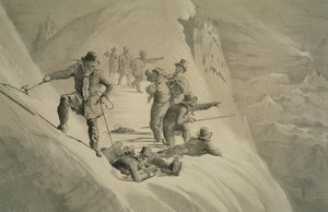 Csodálva a kilátást, a Mont Blanc utolsó emelkedőjének tíz jelenetéből, köztük öt kilátással a csúcsról, J.D.H. Browne, megjelent 1853 alkotó: English School